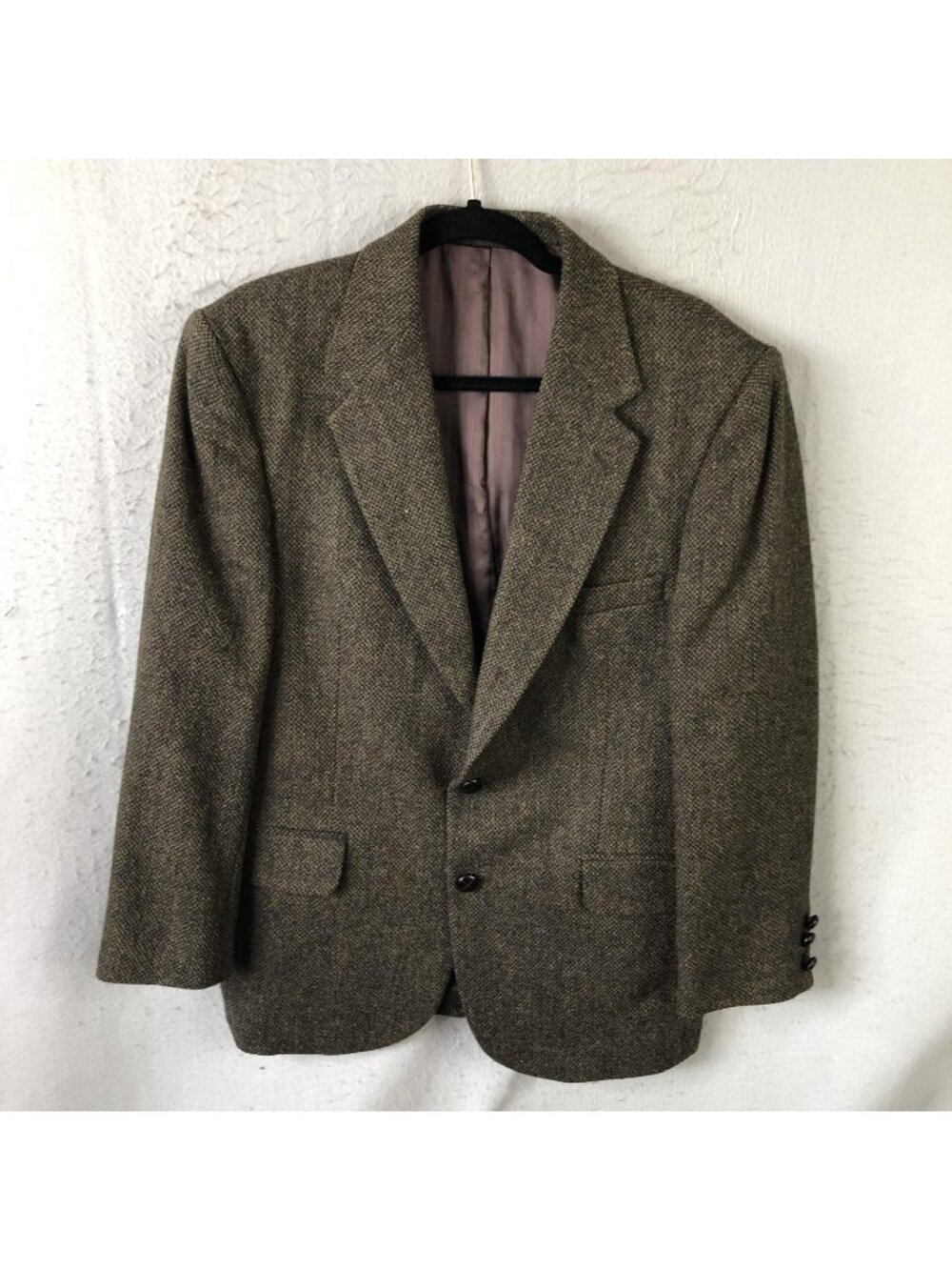 Austin Leeds Blazer Mens 40 Short Brown Wool Herringbone Tweed Sport Coat Jacket